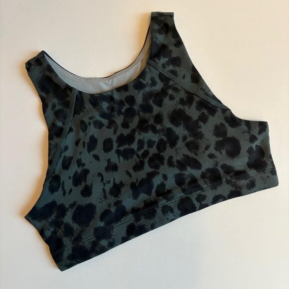 Zella Girl (Nordstrom brand) Radius Ladder Back "Grey Urban Cheetah" Sports Bra - Picture 4 of 8